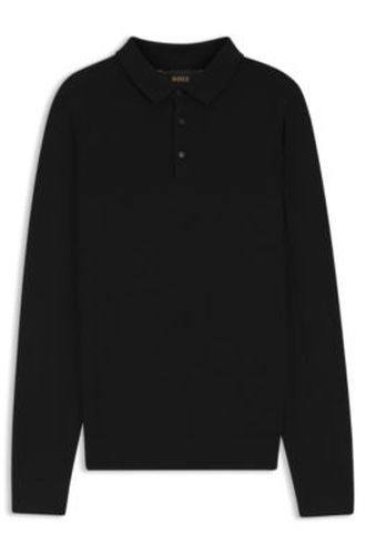 Polo en maille de laine, soie et cachemire - Boss - Modalova