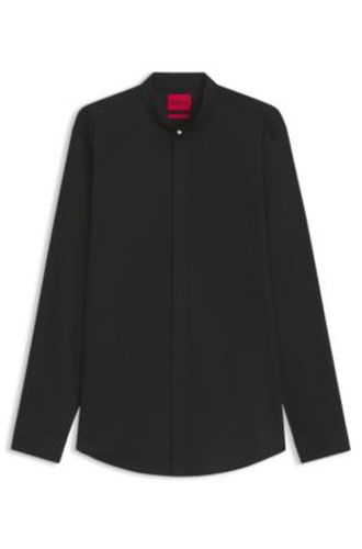 Chemise Slim en coton stretch avec col montant - HUGO - Modalova