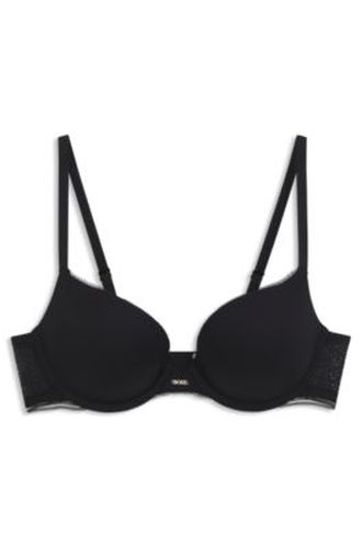 Soutien-gorge push-up en microfibre à empiècements en dentelle - Boss - Modalova