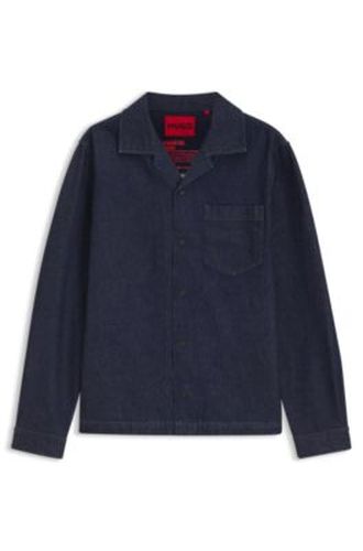 Surchemise Oversize en denim rigide japonais - HUGO - Modalova