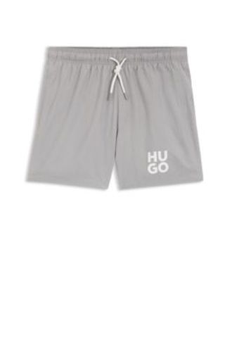 Short de bain à séchage rapide et logo imprimé empilé - HUGO - Modalova
