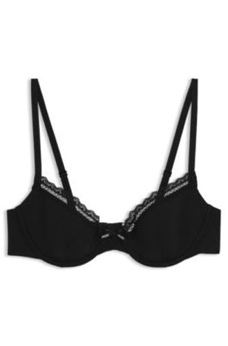 Soutien-gorge en microfibre stretch avec finitions en dentelle - HUGO - Modalova