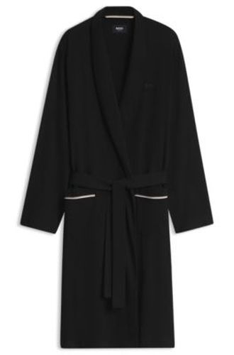 Peignoir en jersey de coton avec logo brodé - Boss - Modalova