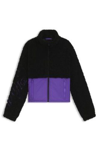 Veste en peluche color block avec logo brodé - HUGO - Modalova