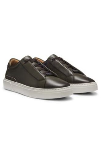 Gary baskets en cuir brossé à lacets élastiques - Boss - Modalova