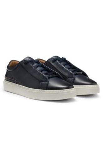 Gary baskets en cuir brossé à lacets élastiques - Boss - Modalova