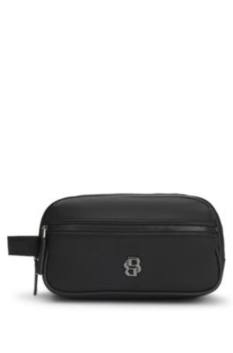 Trousse de toilette en twill structuré avec logo - Boss - Modalova
