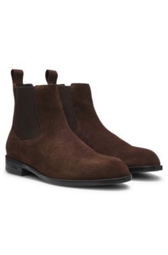Bottines en cuir suédé à empiècements élastiques - Boss - Modalova