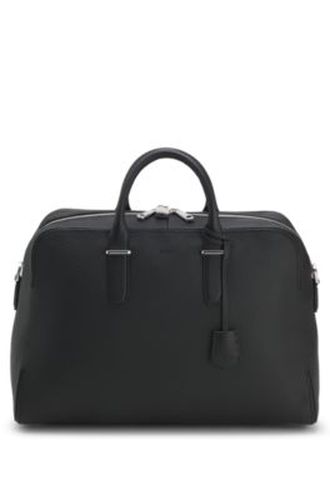 Sac de voyage en cuir grainé avec logo en relief - Boss - Modalova