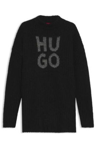 Pull en laine et alpaga à logo revisité brillant - HUGO - Modalova