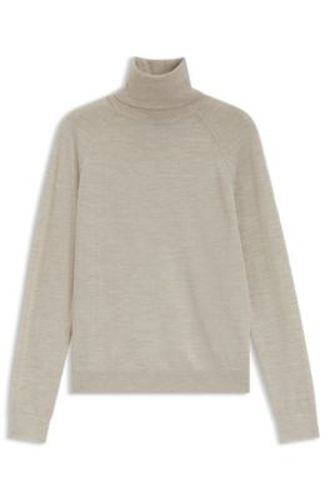 Pull Slim à col roulé en laine mérinos extra fine - Boss - Modalova