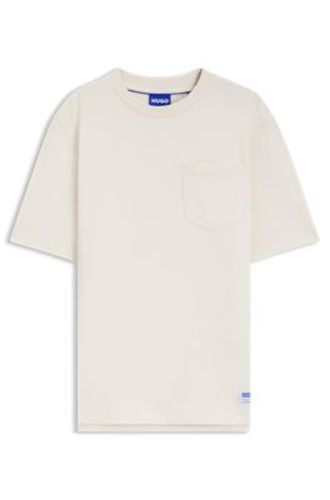 T-shirt en jersey de coton avec poche plaquée et étiquette logotée - HUGO - Modalova