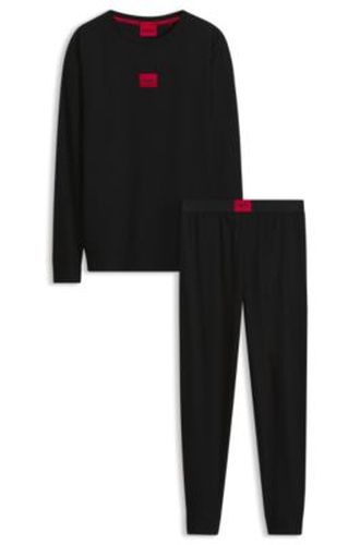Coffret cadeau pyjama en coton stretch à logos - HUGO - Modalova