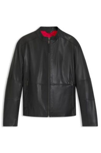 Veste Slim en cuir grainé - HUGO - Modalova