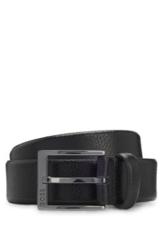 Ceinture en cuir grainé italien avec boucle à ardillon couleur acier - Boss - Modalova