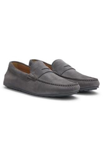 Mocassins en cuir suédé avec finition Penny - Boss - Modalova