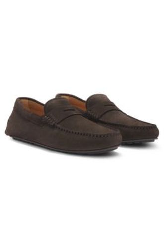 Mocassins en cuir suédé avec finition Penny - Boss - Modalova