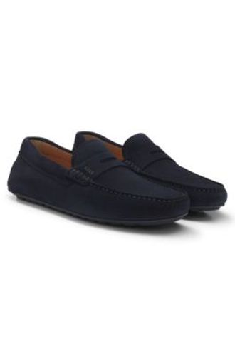 Mocassins en cuir suédé avec finition Penny - Boss - Modalova
