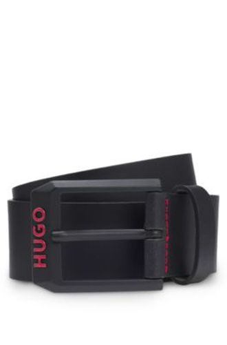 Ceinture en cuir italien avec boucle logo angulaire - HUGO - Modalova