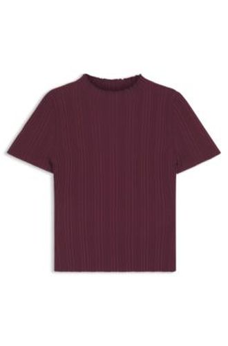 Pull à col montant et côtes irrégulières - HUGO - Modalova
