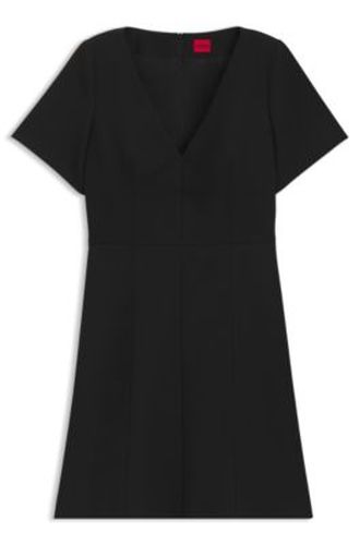 Robe à col V avec épaulettes amovibles - HUGO - Modalova