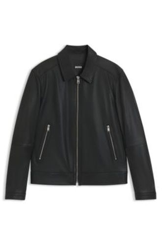 Veste en cuir Regular avec fermeture éclair - Boss - Modalova