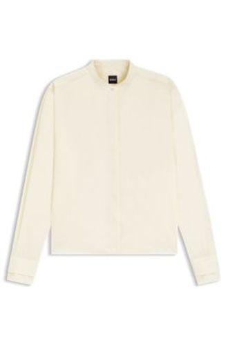 Chemisier Regular en popeline de coton avec patte de boutonnage invisible - Boss - Modalova