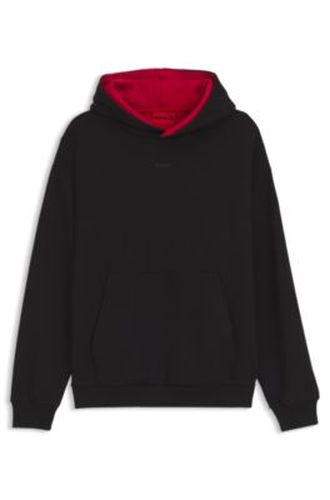Sweat à capuche coupe décontractée en coton stretch avec intérieur contrastant - HUGO - Modalova