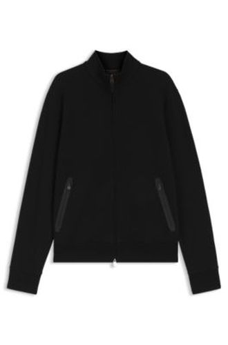 Sweat zippé en coton mélangé à la texture gaufrée - Boss - Modalova