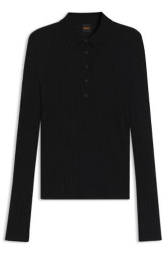 Pull en laine mélangée transparente avec col polo - Boss - Modalova