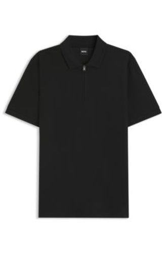 Polo en coton mélangé avec patte zippée - Boss - Modalova
