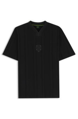 T-shirt en coton à rayures texturées - Boss - Modalova