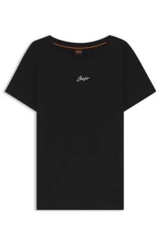 T-shirt Slim en coton à logo brodé - Boss - Modalova