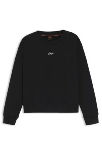Sweat en molleton de coton avec logo manuscrit - Boss - Modalova