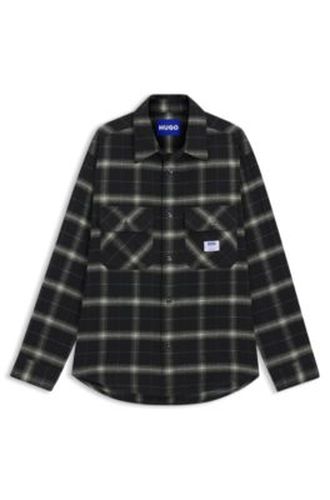 Surchemise Oversize en twill de coton à carreaux - HUGO - Modalova