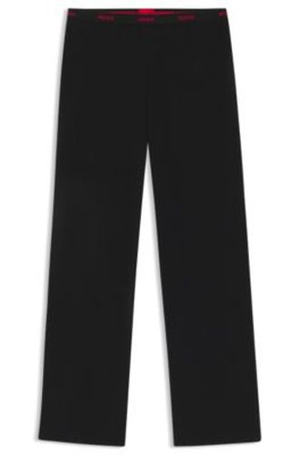 Bas de pyjama en coton stretch avec taille à logos - HUGO - Modalova