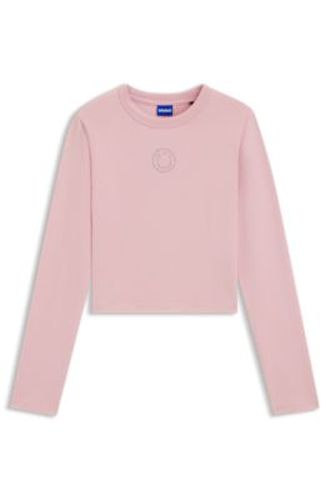 Top en coton stretch avec logo Happy en strass - HUGO - Modalova