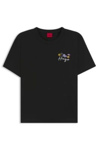 T-shirt en jersey de coton à fleurs - HUGO - Modalova