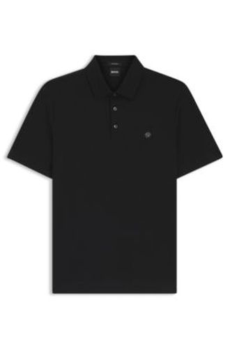 Polo en coton mercerisé à monogramme Double B - Boss - Modalova