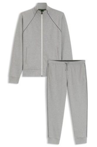 Ensemble de survêtement en coton mélangé avec passepoils contrastants - Boss - Modalova
