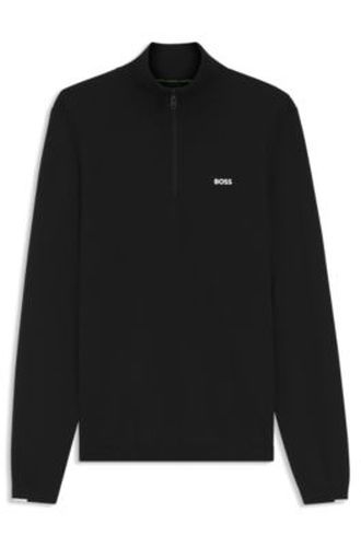 Pull en coton avec fermeture éclair courte - Boss - Modalova