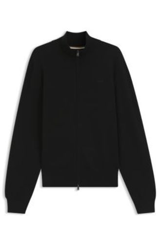 Cardigan en maille de coton avec logo brodé - Boss - Modalova