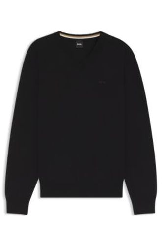 Pull à col V en coton - Boss - Modalova