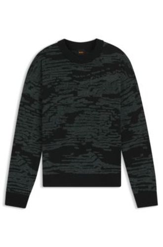 Pull en coton mélangé à motif jacquard - Boss - Modalova
