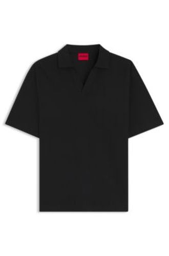 Polo à col Johnny avec rayure jacquard - HUGO - Modalova