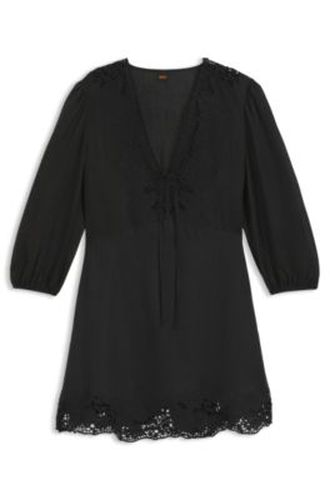 Robe coupe évasée avec détails brodés - Boss - Modalova