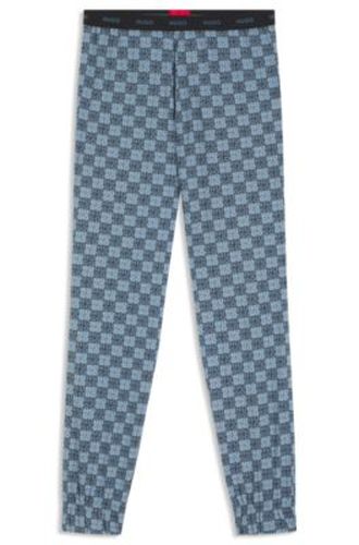 Bas de pyjama en coton stretch avec imprimé logo empilé - HUGO - Modalova