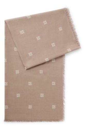 Écharpe en jacquard avec logo imprimé revisité - HUGO - Modalova