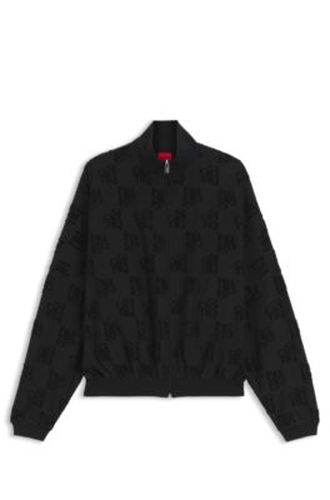 Veste en coton mélangé avec motif logo partout - HUGO - Modalova