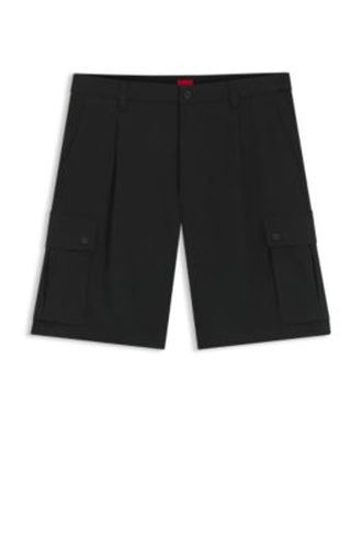 Short cargo en coton stretch avec plis sur le devant - HUGO - Modalova